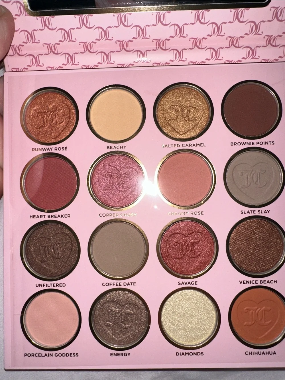 NWT juicy couture eyeshadow palette  mirror with fur 16 colors nice new
